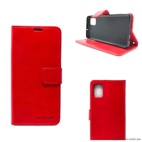 Mooncase Diary Wallet Case For Samsung A51 6.5 inch  A515  Red